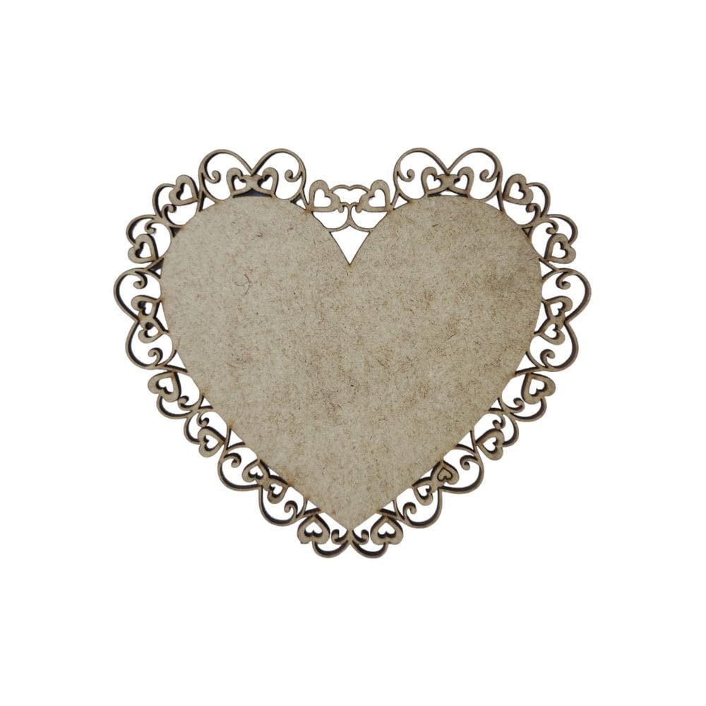 Placa Mdf Cru Artesanato Design Coração Aramado 40Cm