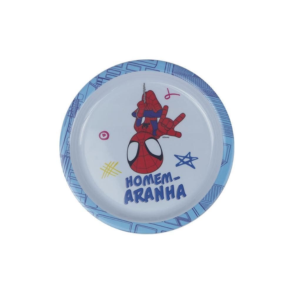 Prato Fundo Refeição Infantil Spider Man Melamine 21Cm