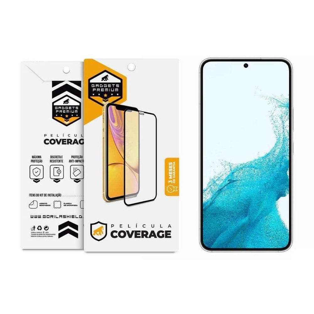 Película Coverage 5D Pro Preta Para Samsung Galaxy S22 Plus