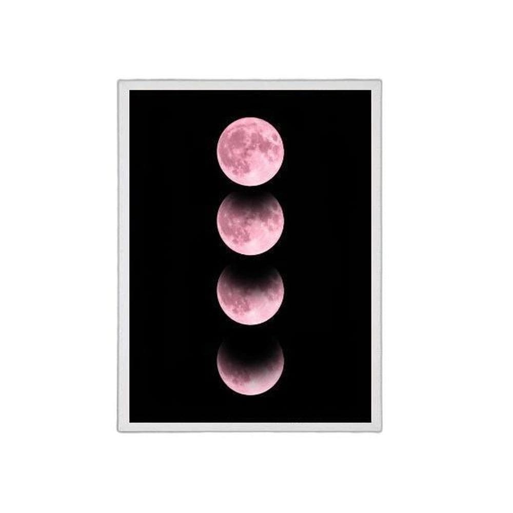 Quadro Fotografia Fases Da Lua Rosa 33X24Cm