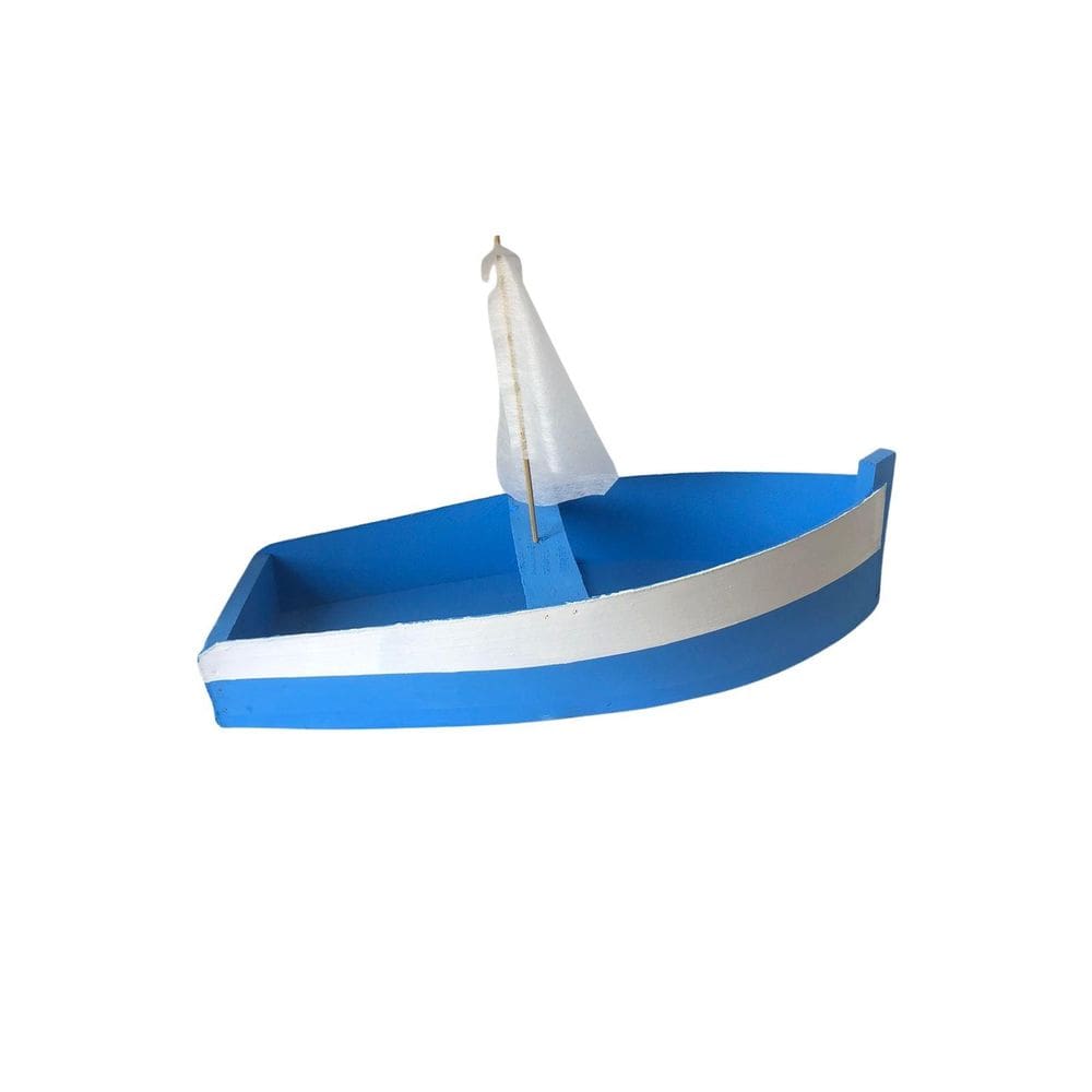 Barco Iemanjá 40Cm De Madeira Para Oferenda Reveillon