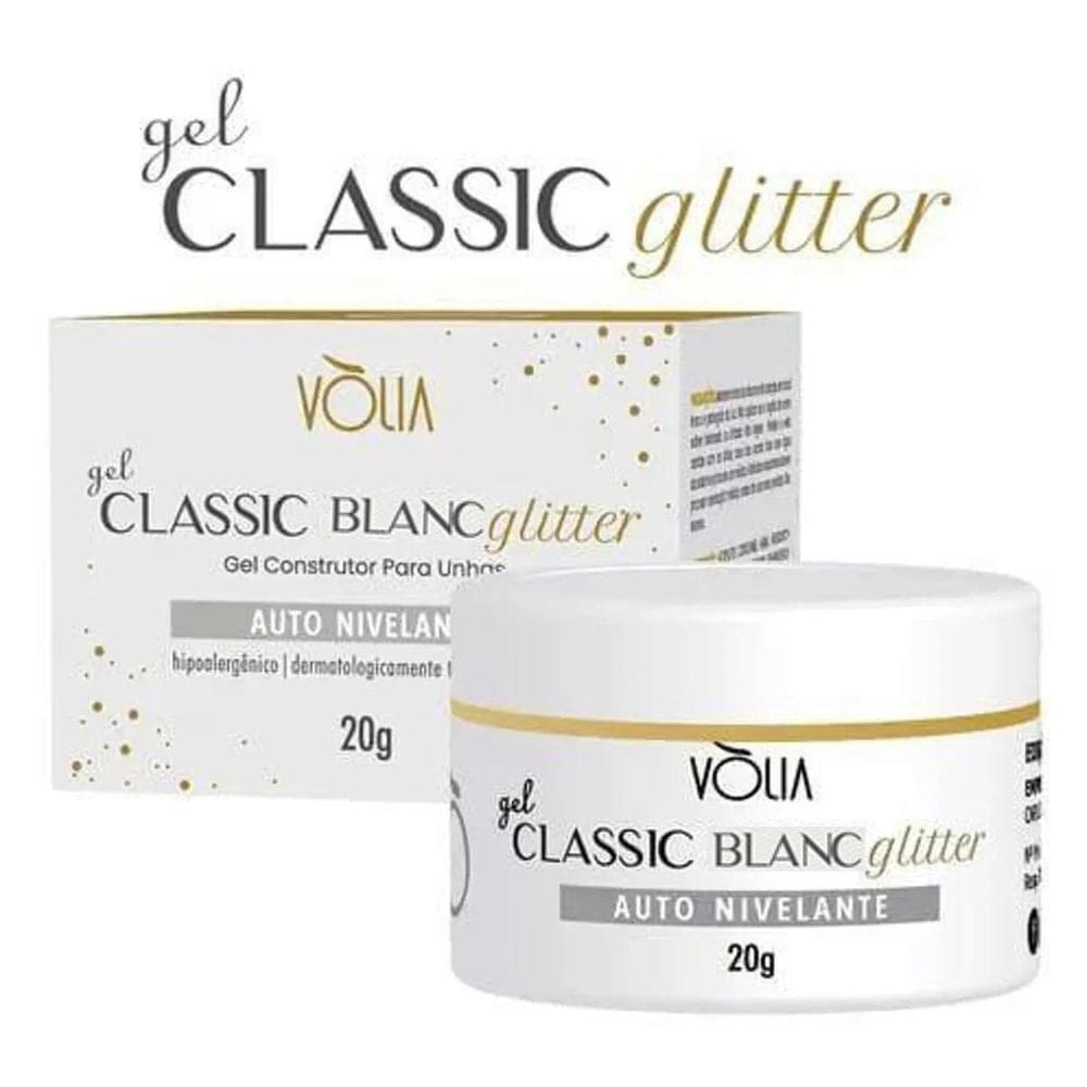 Gel Classic Blanc Glitter 24G - Vlia sintético Nfe Para Unha