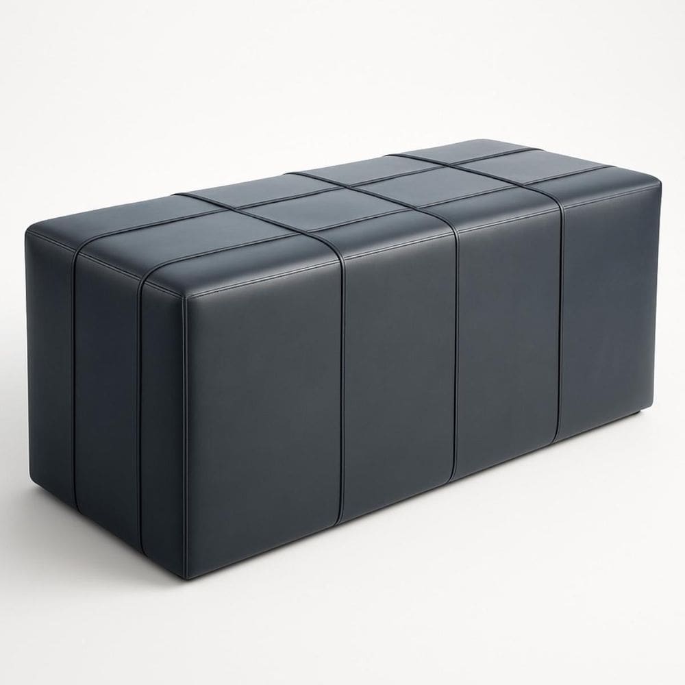 Puff Decorativo Sala De Estar 130cm Roma Il Courino Preto