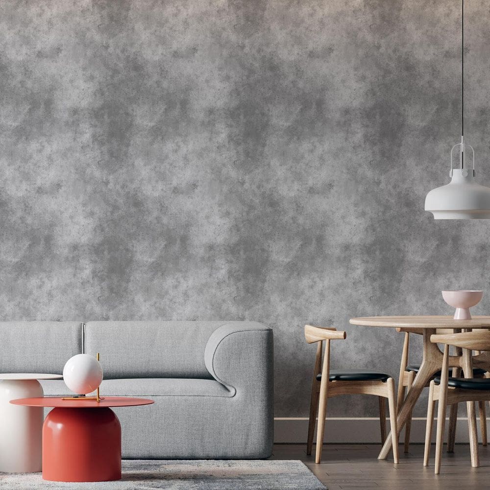 Kit 5 Rolos Papel De Parede Adesivo Cimento Queimado 3,0M