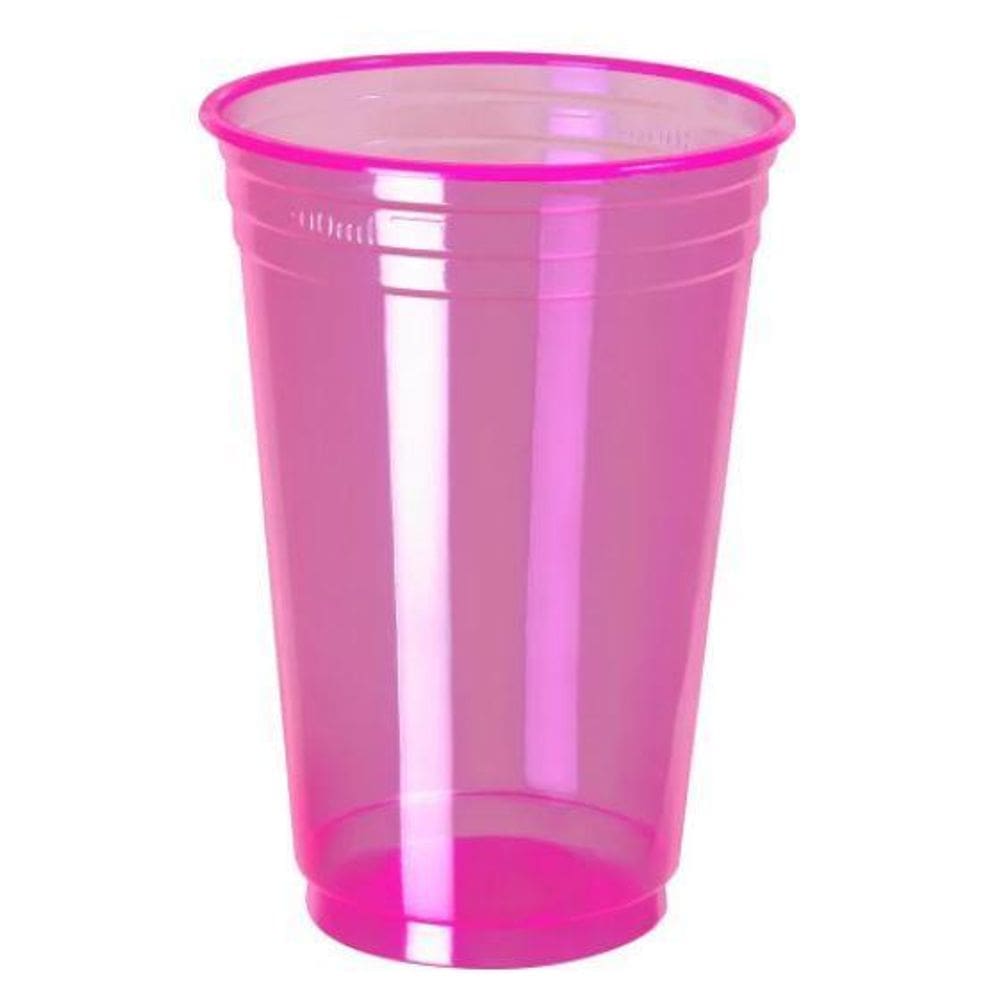 Copo Descartável Rosa Neon 300Ml Balada Com 100Un