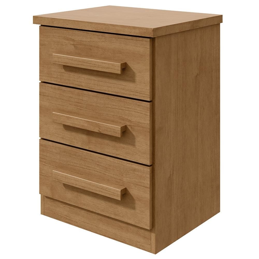 Mesa de Cabeceira 3 Gavetas Baião Lopas Amêndoa