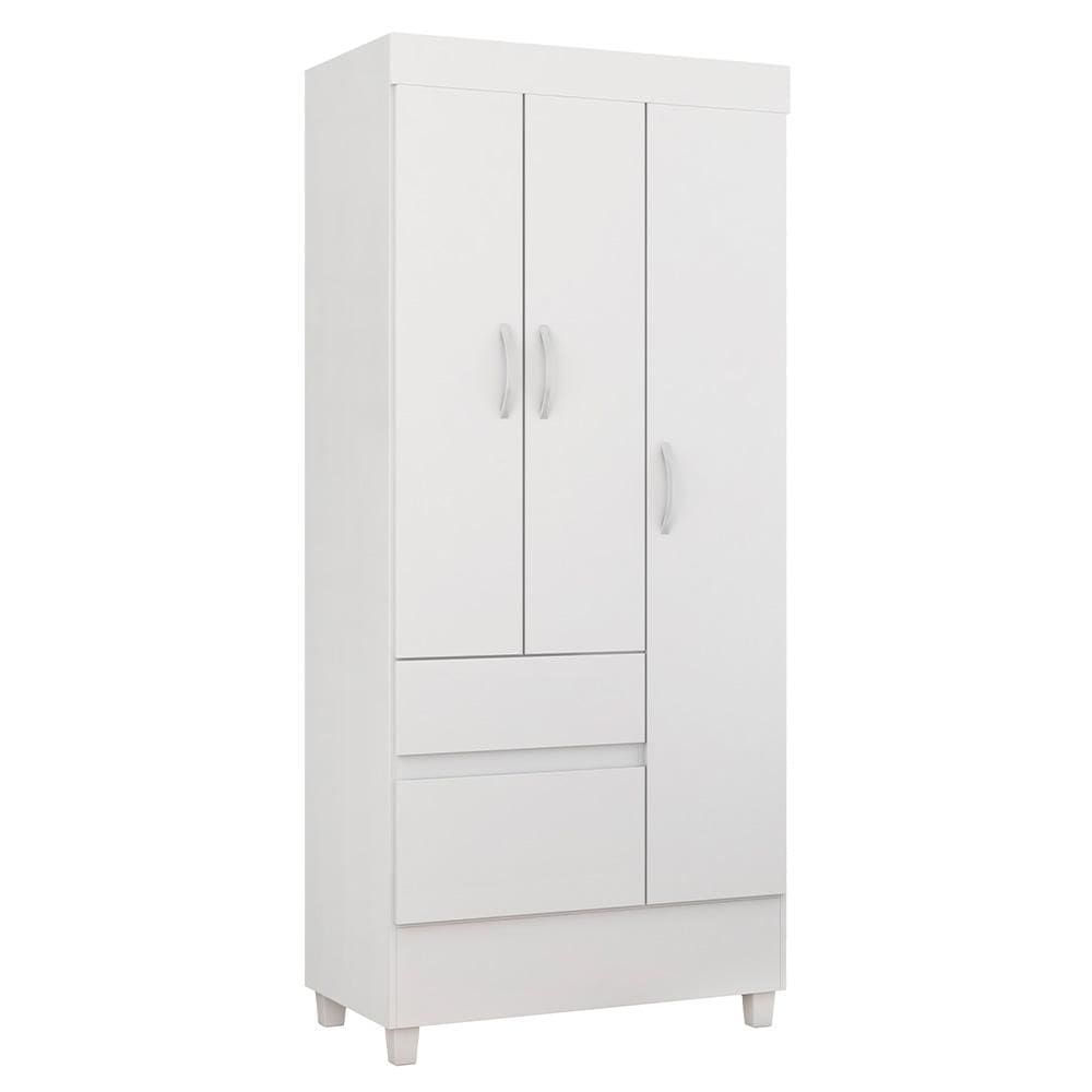 Guarda Roupa Solteiro 3 Portas Demóbile Branco
