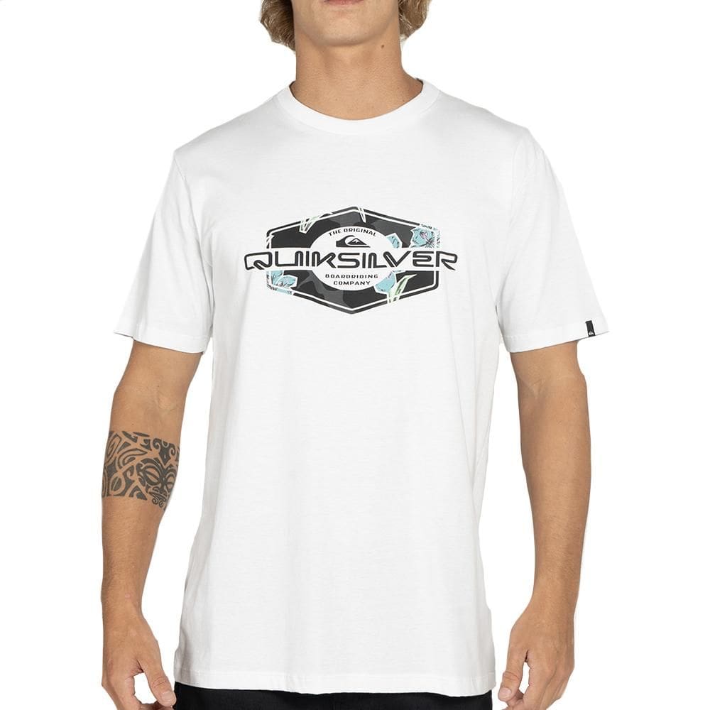 Camiseta Quiksilver Locked Up WT25 Masculina Branco