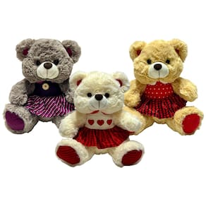 Ursinho De Pelucia Com Vestido Fofo Infantil Presente - 30cm