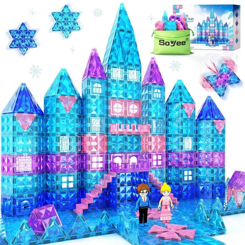 Azulejos magnéticos Frozen Toys 102 unidades com bonecas Princess Castle