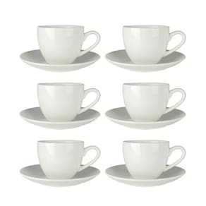 Jogo de Xícara Com Pires Para Café Porcelana Clean Prime 100ml - Lyor
