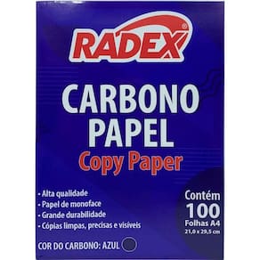 Papel Carbono Azul cx c/100 Folhas - Radex