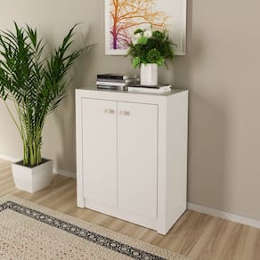 Balcão Armário de Escritório com 2 Portas 74x60 Cm ME4103 Branco