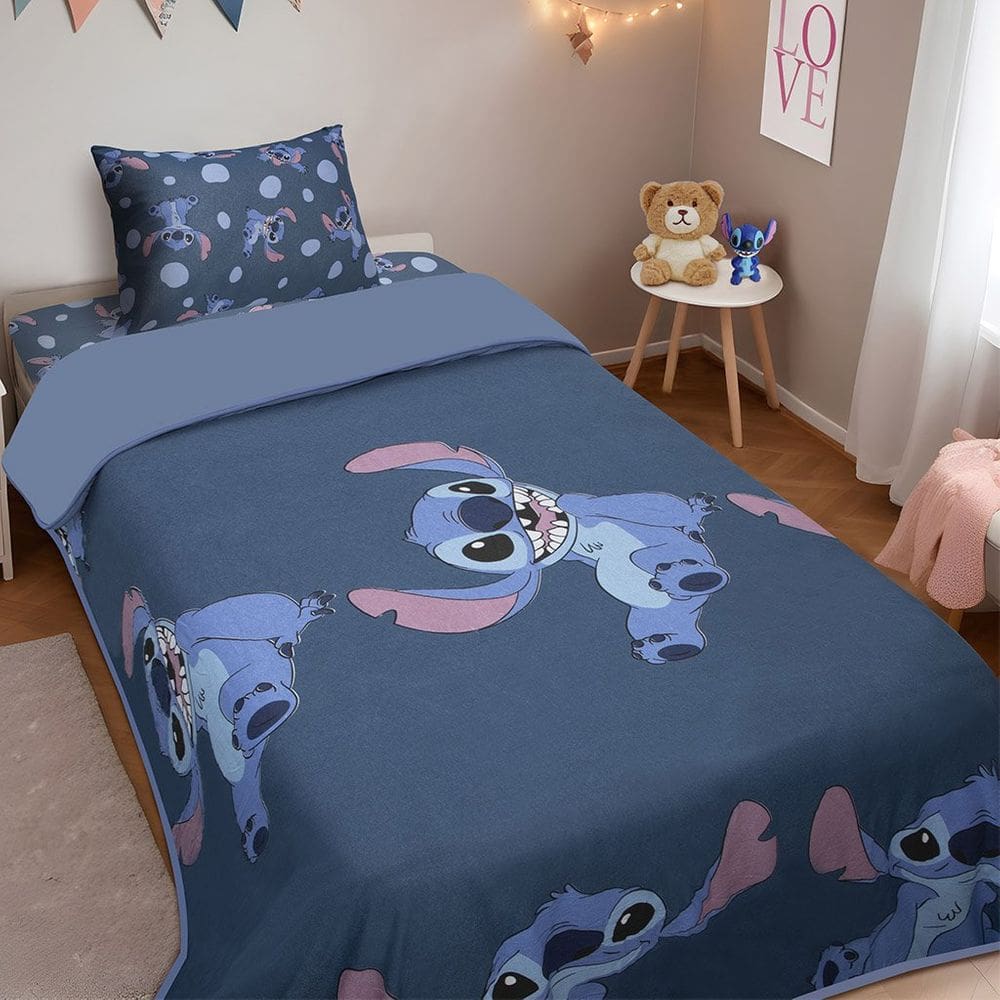 Edredom Solteiro Stitch Disney 150x220cm 100% Algodão