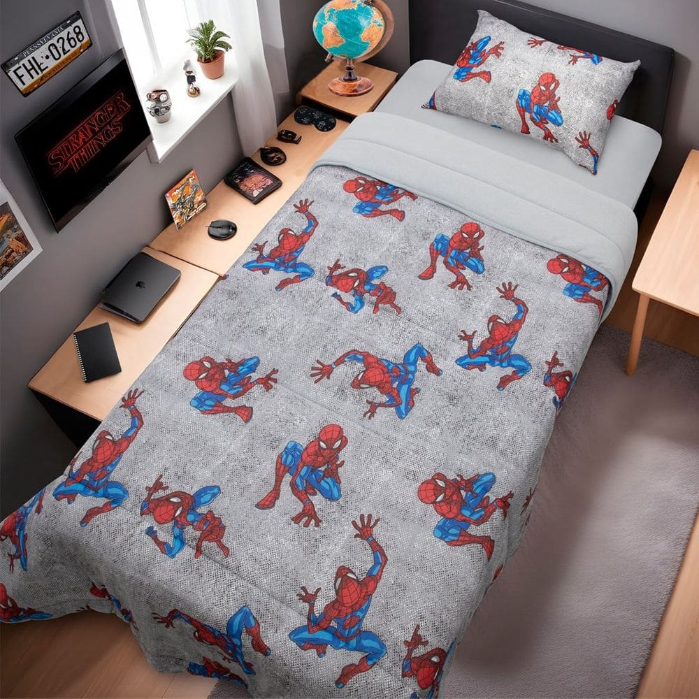 Edredom Solteiro Homem Aranha Marvel 150x220cm 100% Algodão