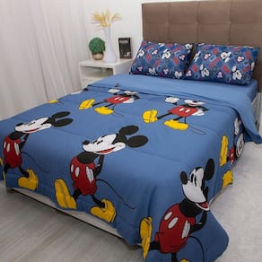 Edredom Casal Mickey & Minnie Disney Malha 100% Algodão 200x220cm