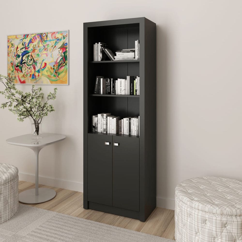 Armário de 2 Portas para Escritório 171x60 Cm ME4110 Preto