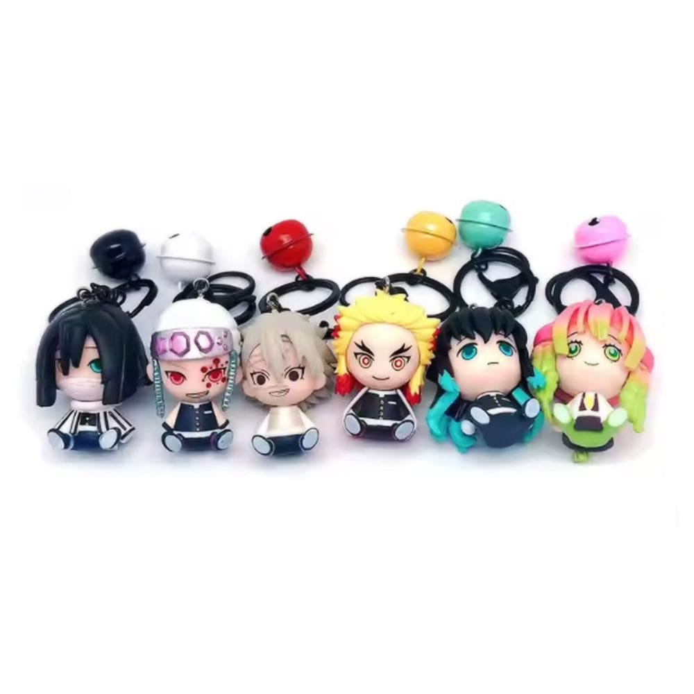Kit 6 Chaveiros Demon Slayer Miniatura Anime