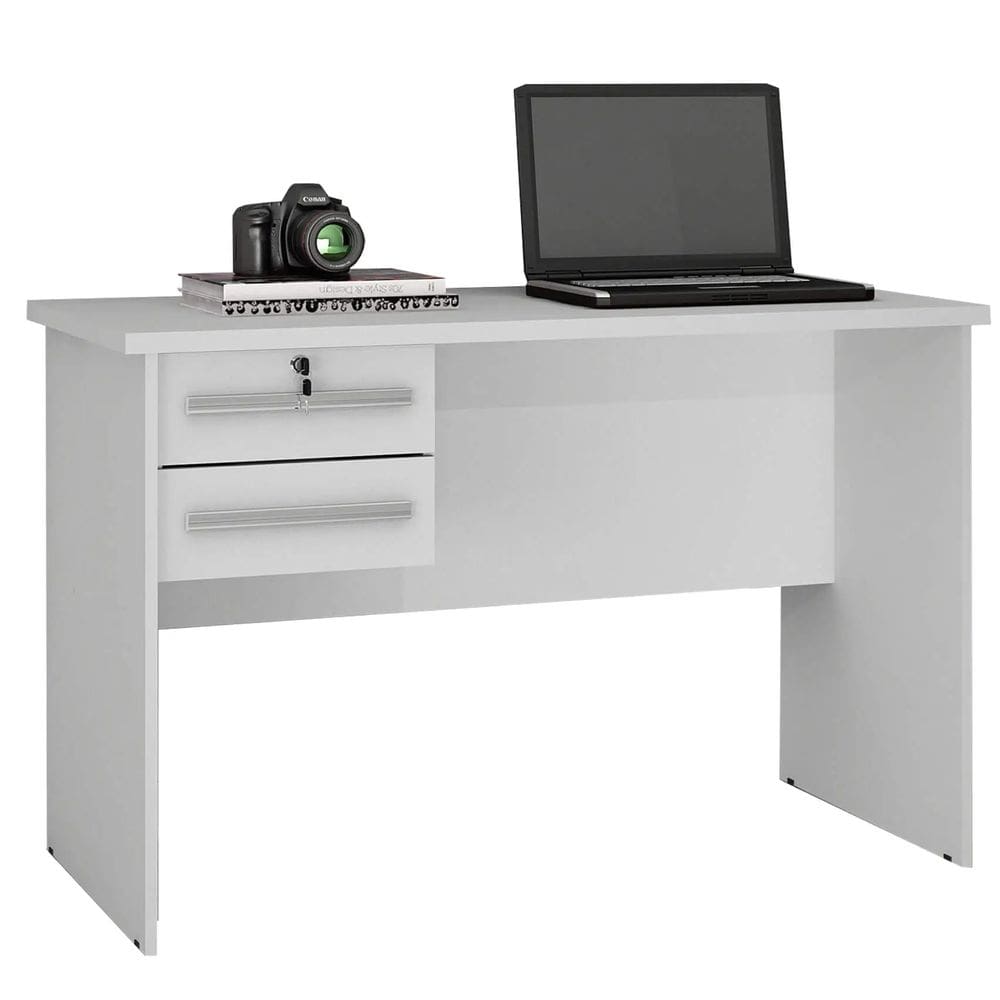 Mesa de Computador Byte Escrivaninha 2 Gavetas Valdemóveis Cor Branco