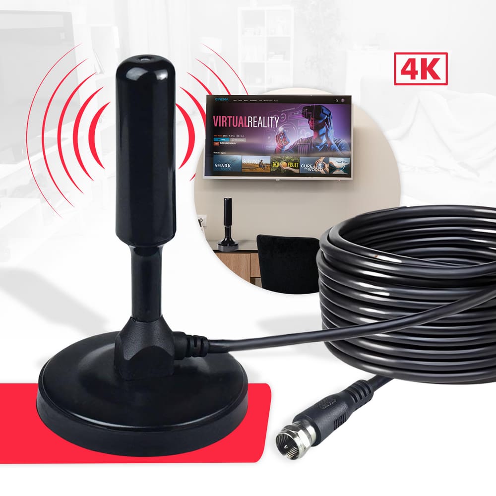 Antena Digital Tv 4k Full Hd Amplificada Interna Externa - Montones