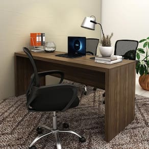 Mesa Escrivaninha para Home Office 180x74cm ME4185 Nogal