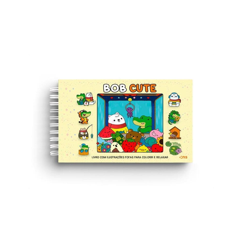 Bob Cute – Capa Dura Amarelo - Livro com Ilustrações Fofas para Colorir e Relaxar - Papel 180gr