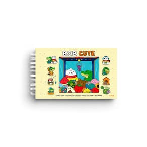 Bob Cute – Capa Dura Amarelo - Livro com Ilustrações Fofas para Colorir e Relaxar - Papel 180gr
