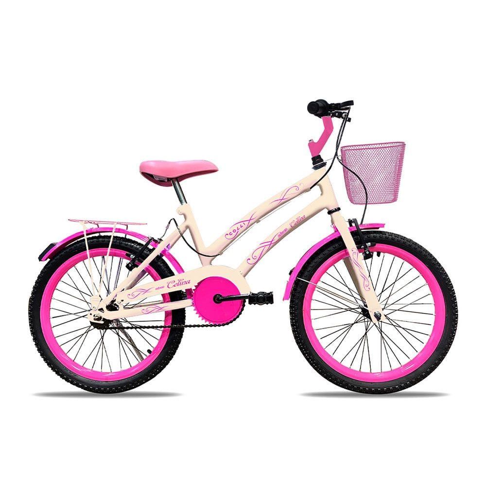 Bicicleta Colli Celina Aro 20 Freios V-Break com Bagageiro e Cestinha