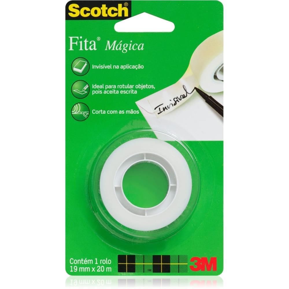 Fita Invisível Scotch 810 19mmx20m Corta Fácil - 3m