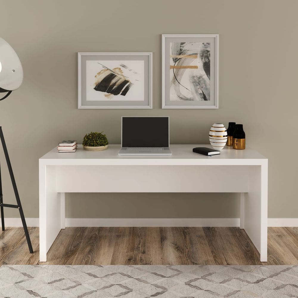 Mesa Escrivaninha de Escritório 163x74 Cm ME4109 Branco