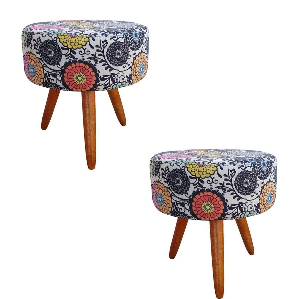 Kit 2 Puff, Puff Para Sala, Puff Redondo, Mandala Luxo