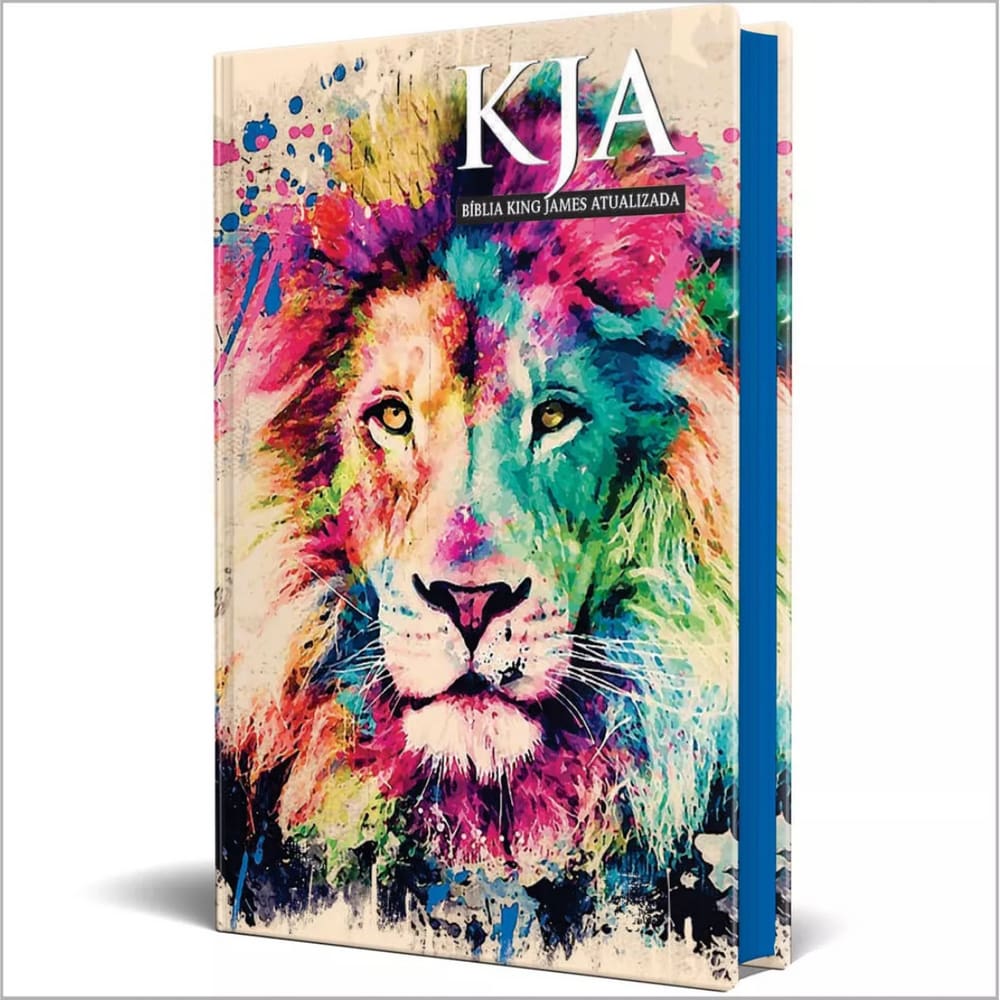 Biblia Sagrada Jovem Slim King James Atualizada Leao Lions Colors Capa Dura Ebenezer