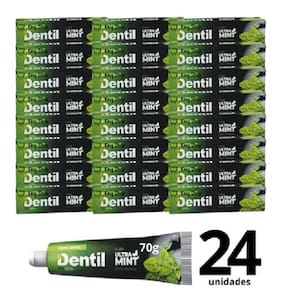 24 Creme Dental Dentil Ultra Mint Com Xilitol S/ Flúor Menta