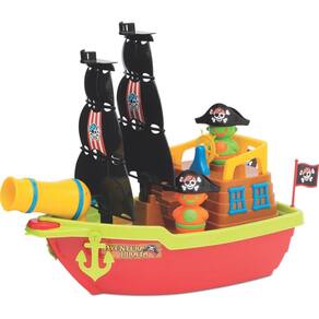 Brinquedo Educativo Barco Aventura Pirata 43cm - Merco Toys