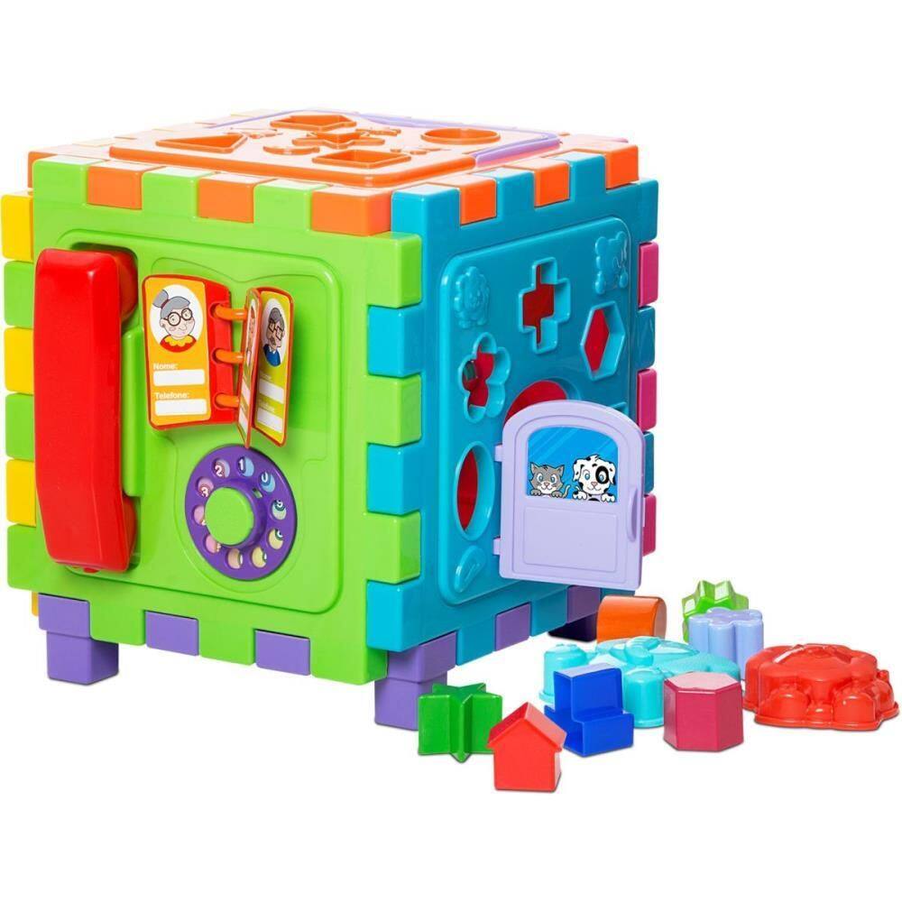 Brinquedo Educativo Cubo Didatico Grande 2 Em 1 - Merco Toys