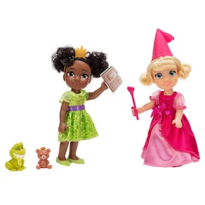 Conjunto de bonecas Disney Princess Young Tiana & Charlotte com acesso.