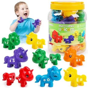 Brinquedo Montessori TSYAN Matching Letter ABC Unicorn para crianças de 3 a 6 anos
