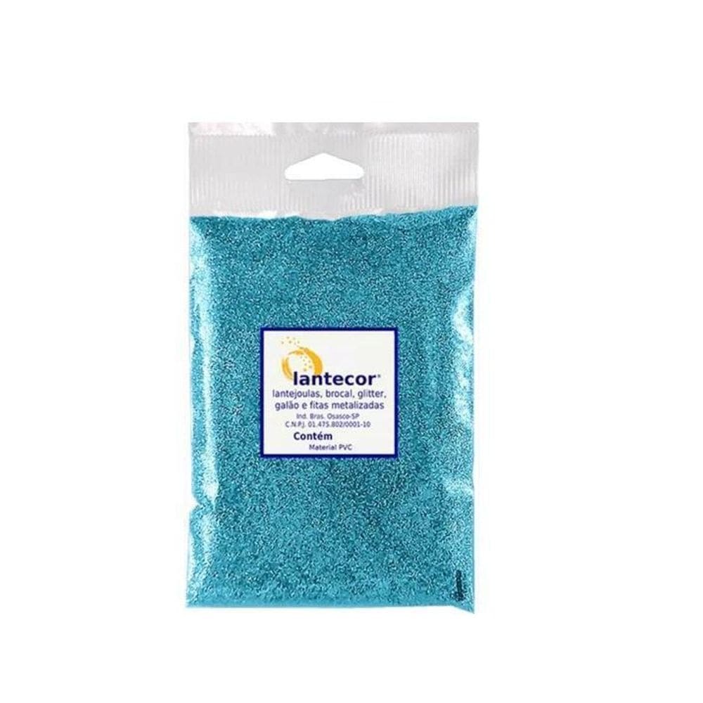 Brocal Metalizado Azul Turquesa Brilho Parede Lantecor 500Gr