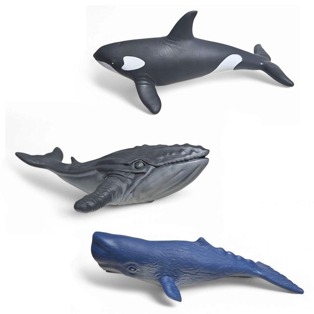 Kit Boneco Vinil Animais Marinhos Baleias Super Realistas