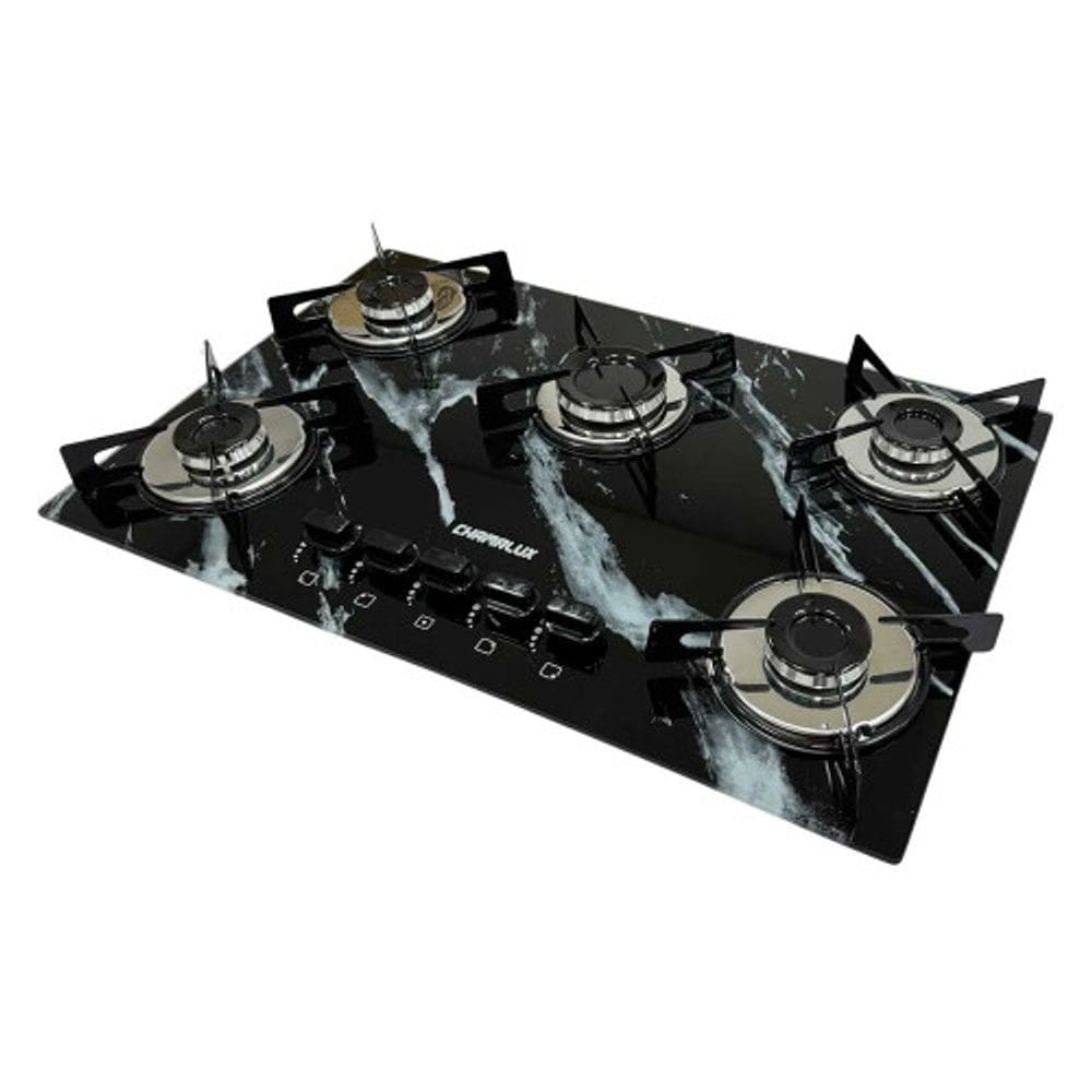Cooktop 5 Bocas em Vidro Temperado Ultra Chama Chamalux