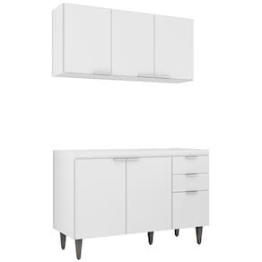 Armário de Cozinha CP01 Para Pia 120cm Pérola Z34 Branco - Mpozenato