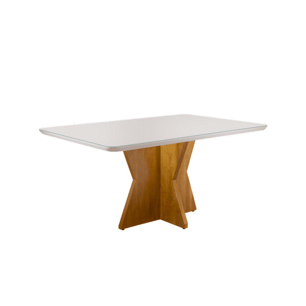 Mesa de Jantar Moderna com Vidro - Cristal-1,20x0,90m - Móveis Mundial