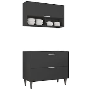 Armário de Cozinha CP01 Para Pia 100cm Pérola Z34 Preto - Mpozenato