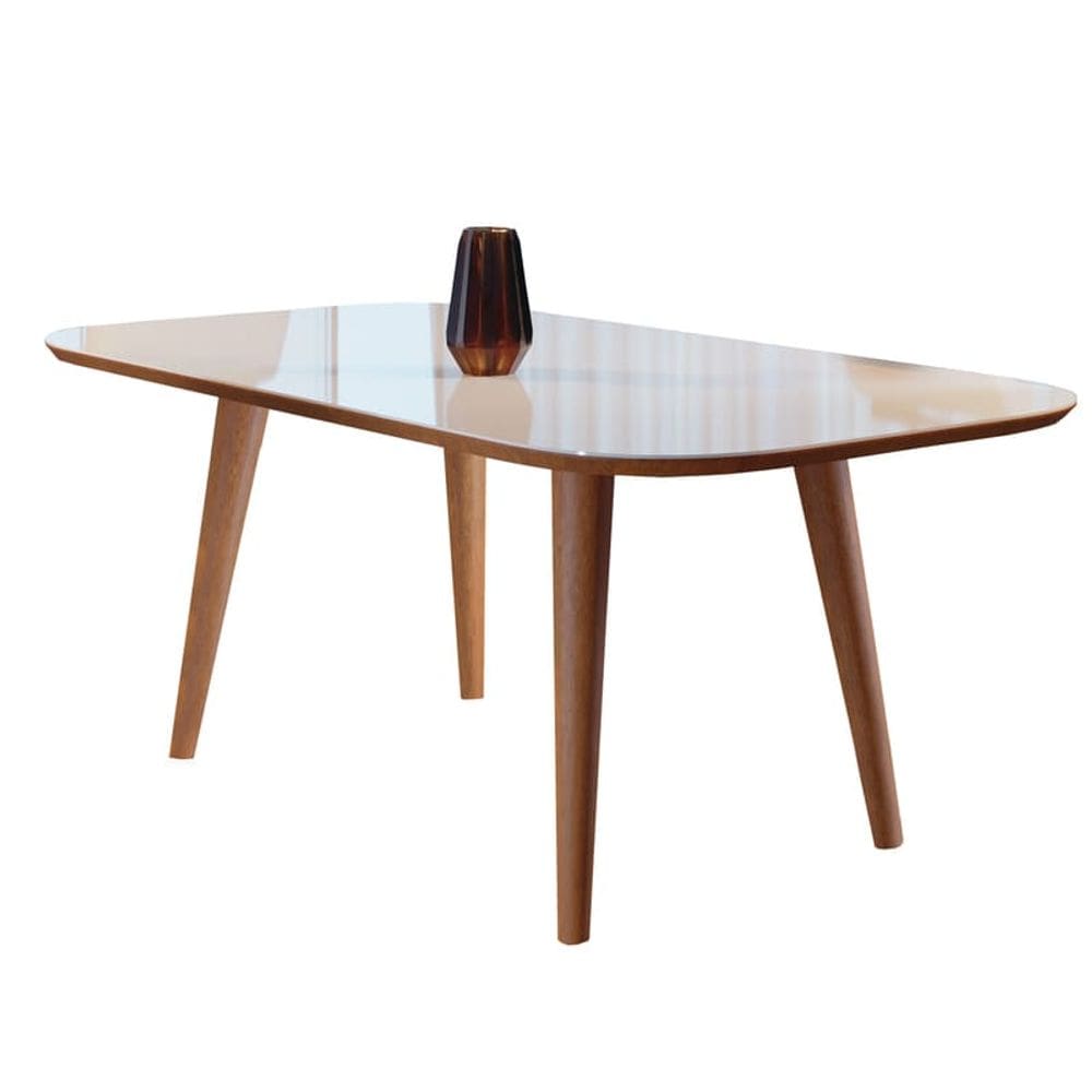 Mesa de Jantar Madeira Maciça com Vidro 1,20x0,80m - Onix - Harmonia Salas