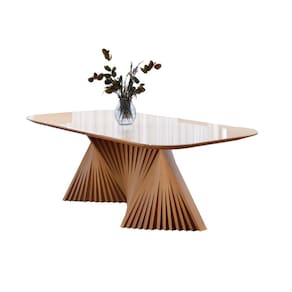 Mesa de Jantar Madeira Maciça com Base Torcida 1,60x0,90m - Opala - Harmonia Salas
