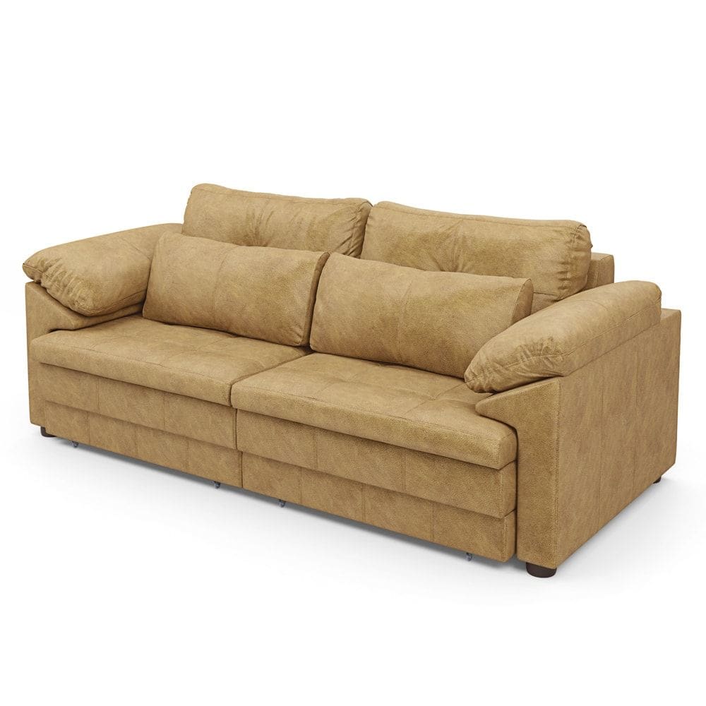 Sofá Retrátil 2 Lugares Para Sala 175cm Dijon Couro Bege S07 - Mpozenato
