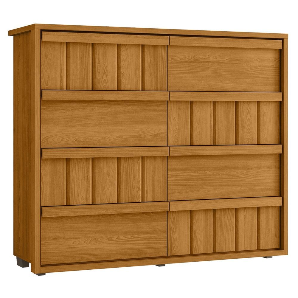 Cômoda Para Quarto Com 8 Gavetas 136cm Avila Cinamomo Z10 - Mpozenato
