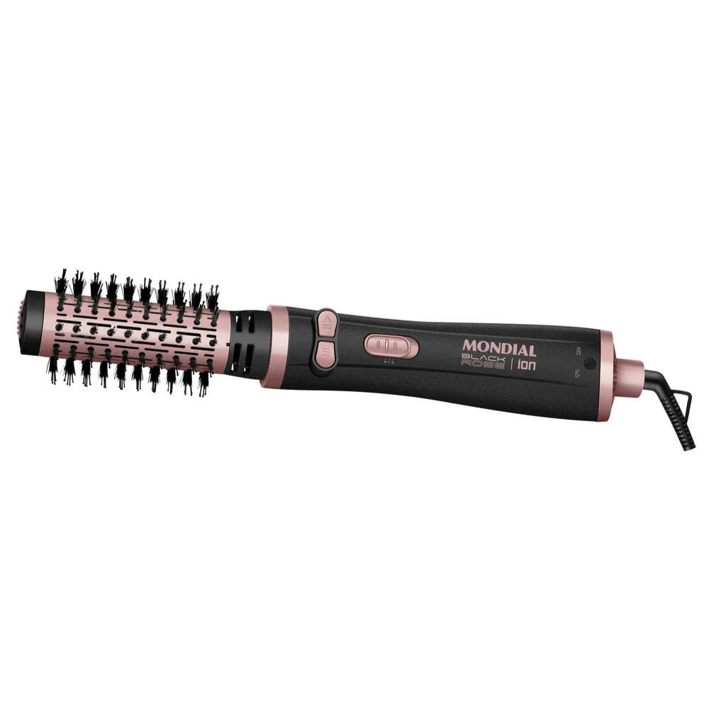 Escova Rotativa Mondial Black Rose 1200W Cerâmica E Íons - ERB-01
