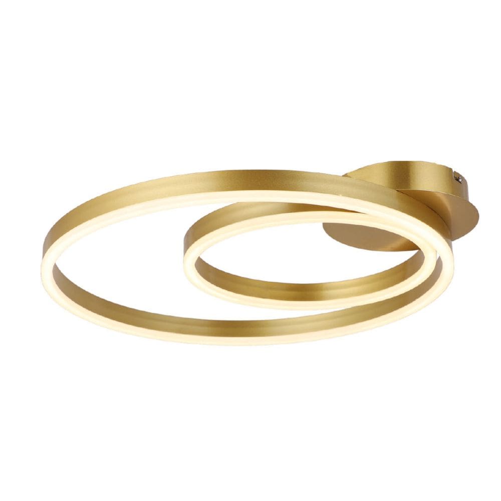 Plafon Hypnosis 2Circulos Led Ø50+30Cm - Dourado