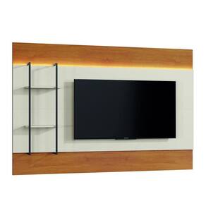 Painel Moderno para TV com LED - Ravena-Naturale/Off White - Mavau Móveis